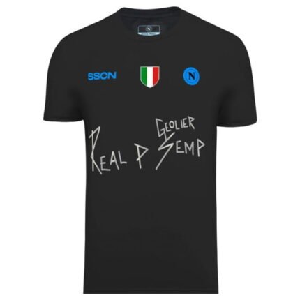 Maglia Geolier Napoli Nera Real p Sempr